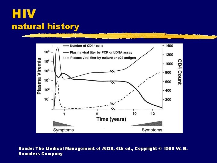 HIV natural history Sande: The Medical Management of AIDS, 6 th ed. , Copyright