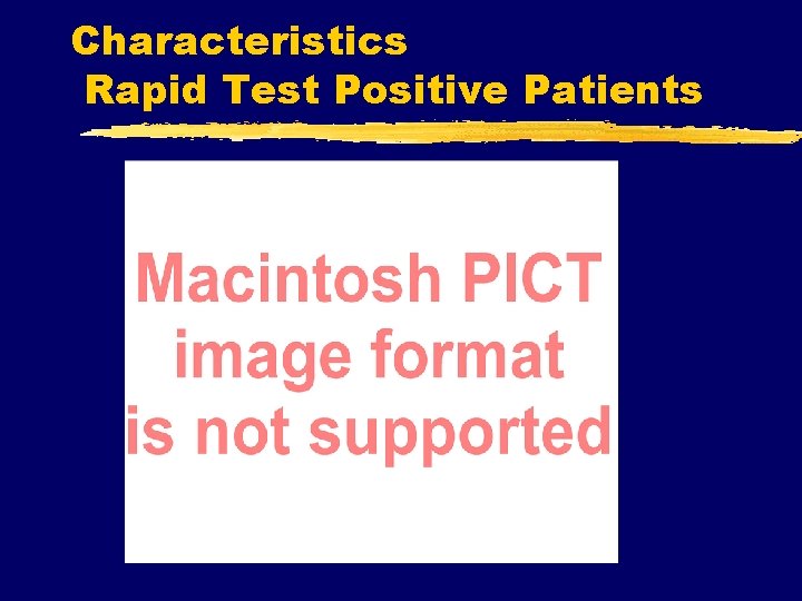 Characteristics Rapid Test Positive Patients 