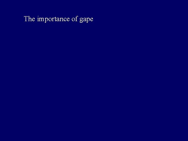 The importance of gape 