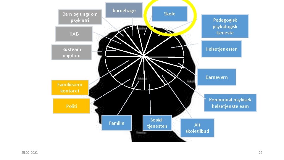 Barn og ungdom psykiatri barnehage Skole Pedagogisk psykologisk tjeneste HAB Helsetjenesten Rusteam ungdom Barnevern