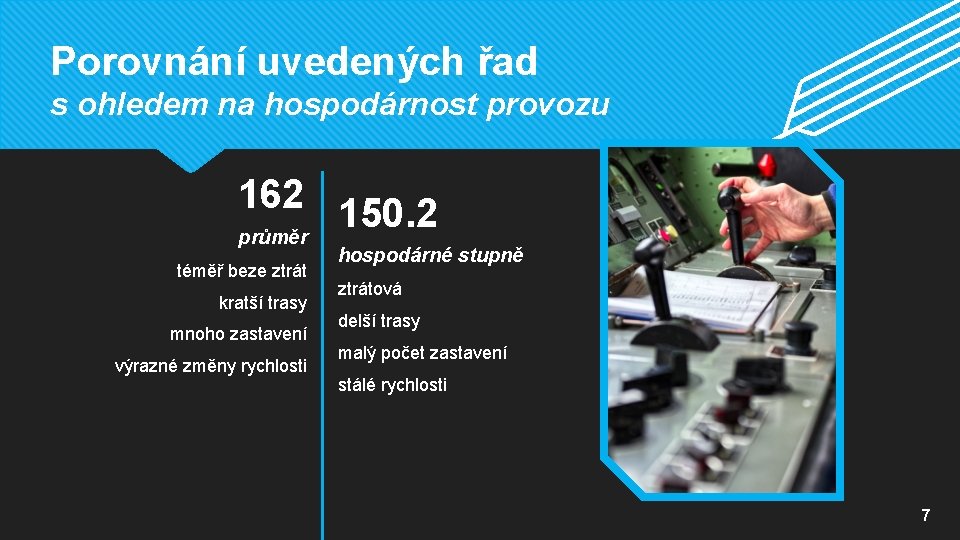 Porovnání uvedených řad s ohledem na hospodárnost provozu 162 150. 2 průměr téměř beze