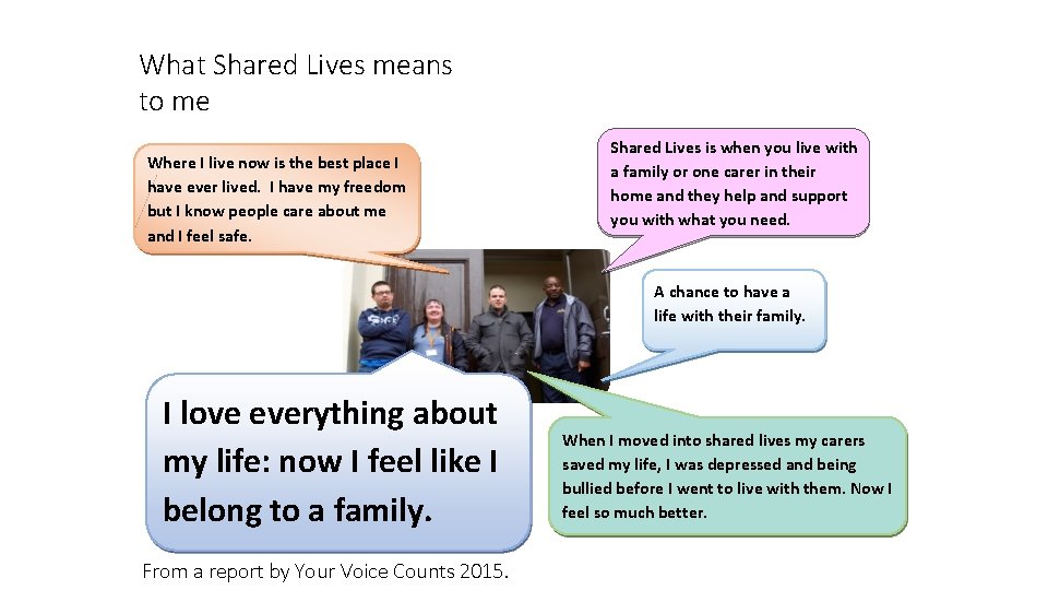 What Shared Lives means to me Shared Lives is when you live with a What Shared Lives means to me Shared Lives is when you live with a