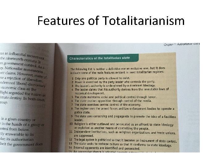 Features of Totalitarianism 