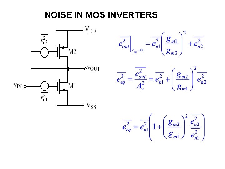 NOISE IN MOS INVERTERS 