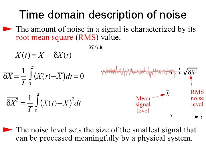 Time domain description of noise 