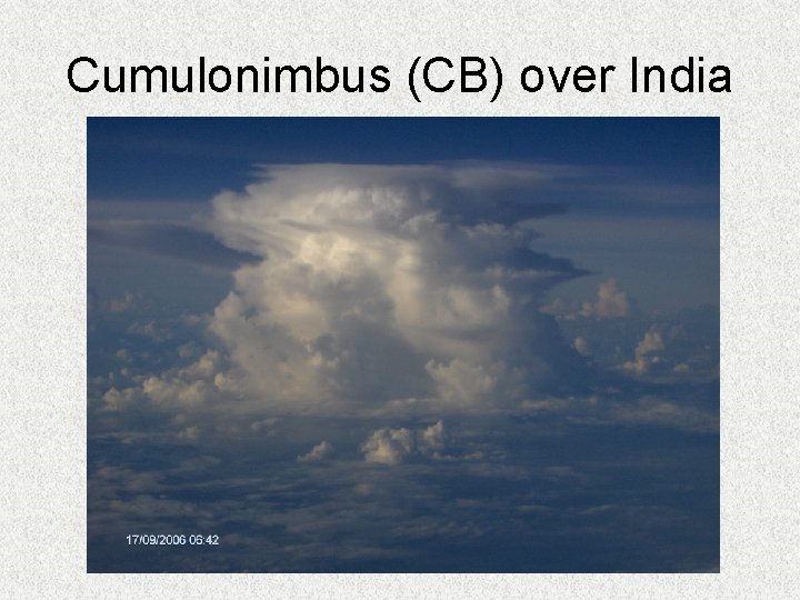 Cumulonimbus (CB) over India 