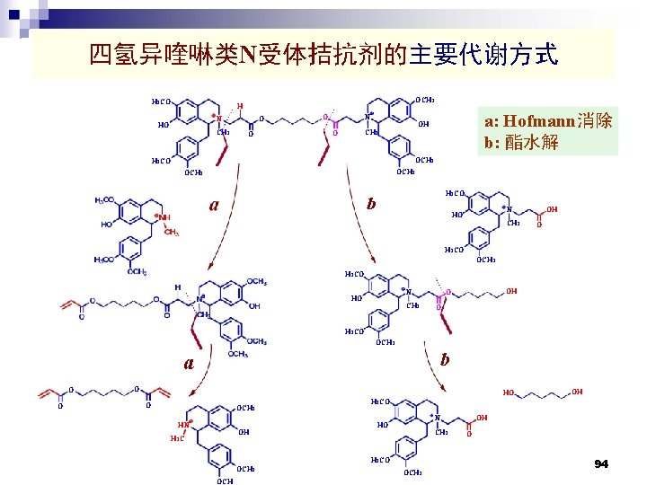 四氢异喹啉类N受体拮抗剂的主要代谢方式 H 3 CO OCH 3 H N HO CH 3 O O O