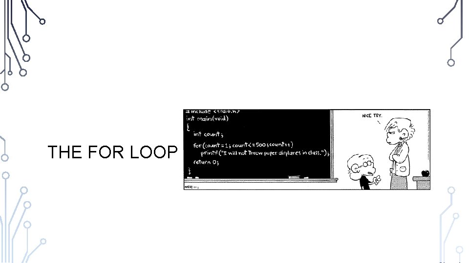 THE FOR LOOP 