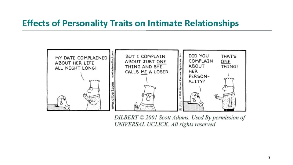 Effects of Personality Traits on Intimate Relationships 9 Effects of Personality Traits on Intimate Relationships 9