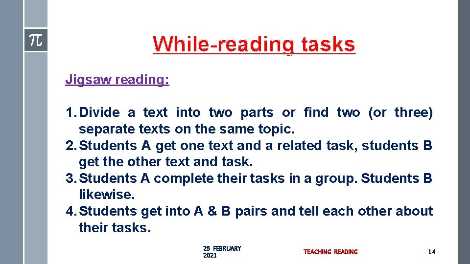 Active Learning Reading Task Using Active Learning Strategies in Teaching Reading Expected