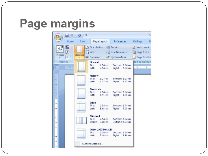 Page margins 