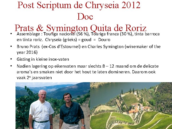 Post Scriptum de Chryseia 2012 Doc Prats & Symington Quita de Roriz • Assemblage Post Scriptum de Chryseia 2012 Doc Prats & Symington Quita de Roriz • Assemblage