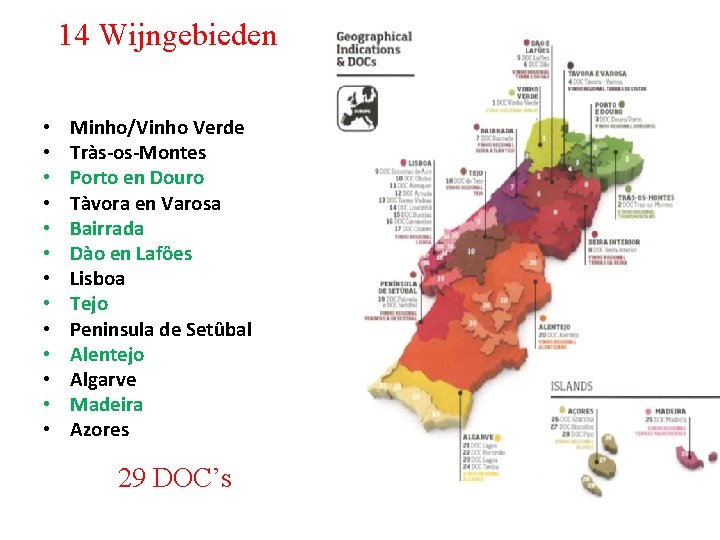 14 Wijngebieden • • • • Minho/Vinho Verde Tràs-os-Montes Porto en Douro Tàvora en 14 Wijngebieden • • • • Minho/Vinho Verde Tràs-os-Montes Porto en Douro Tàvora en