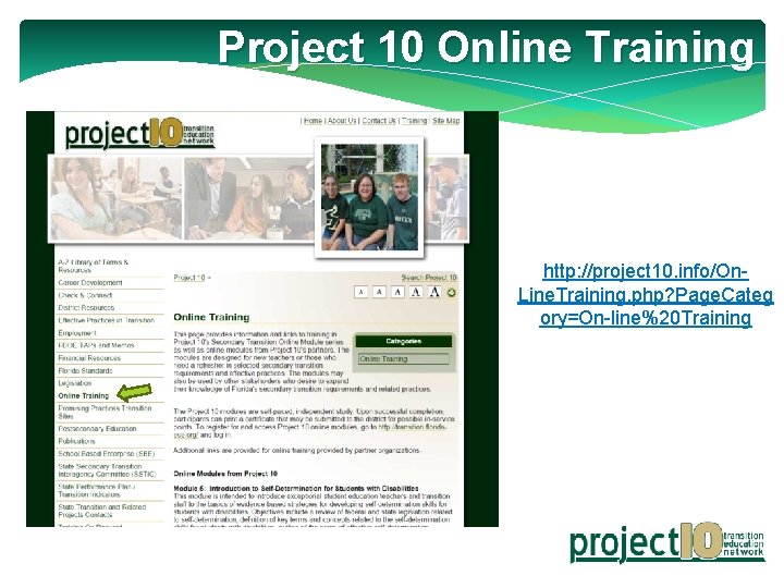 Project 10 Online Training http: //project 10. info/On. Line. Training. php? Page. Categ ory=On-line%20