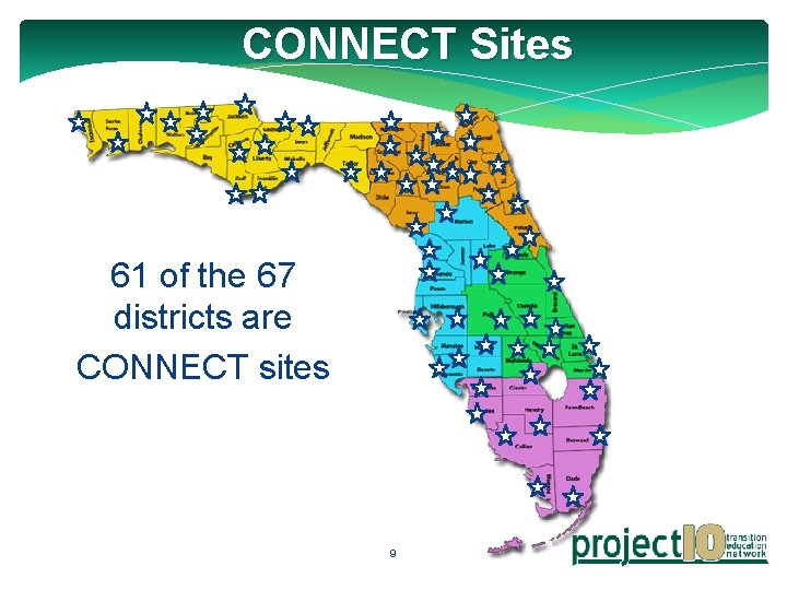 CONNECT Sites 61 of the 67 districts are CONNECT sites 9 