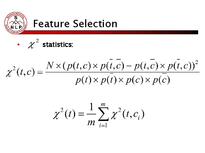 Feature Selection • statistics: Feature Selection • statistics: