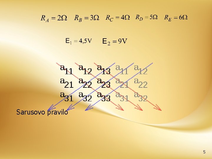 Sarusovo pravilo 5 