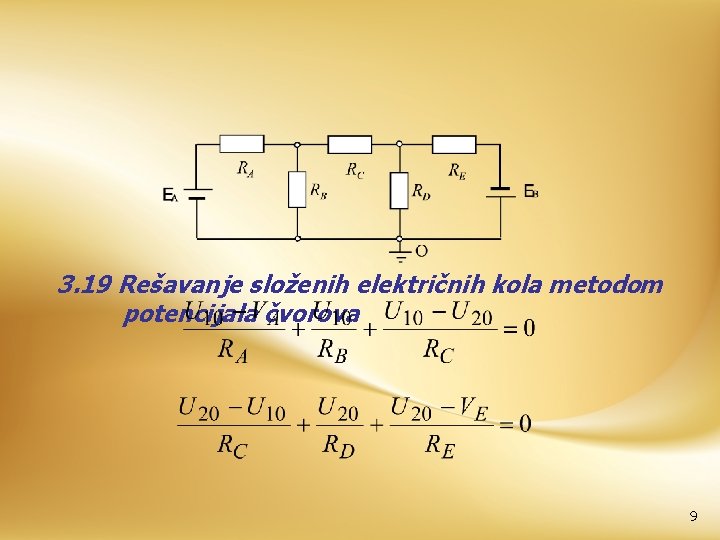 3. 19 Rešavanje složenih električnih kola metodom potencijala čvorova 9 