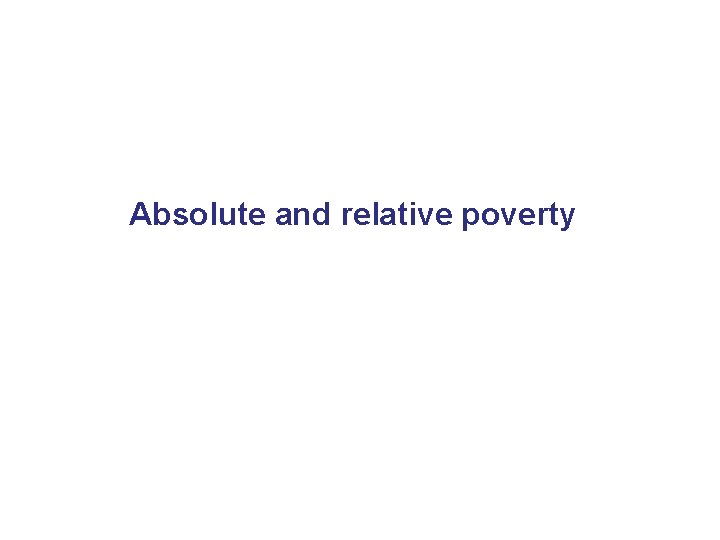 Absolute and relative poverty 