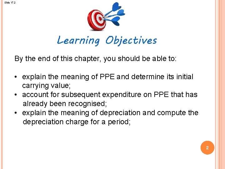 Slide 17. 2 Objectives By the end of this chapter, you should be able