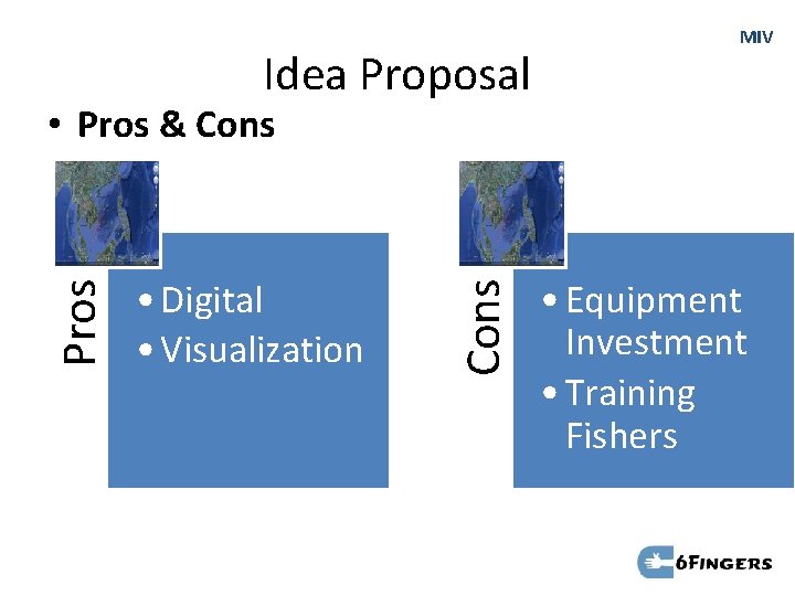 Idea Proposal MIV • Digital • Visualization Cons Pros • Pros & Cons •