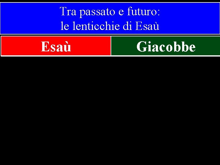 Tra passato e futuro: le lenticchie di Esaù Giacobbe 