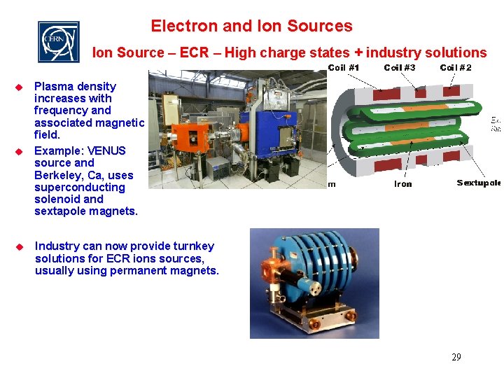 Electron and Ion Sources Ion Source – ECR – High charge states + industry