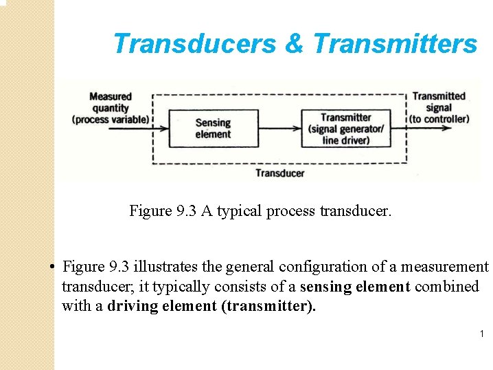 Transducers & Transmitters Figure 9. 3 A typical process transducer. • Figure 9. 3 Transducers & Transmitters Figure 9. 3 A typical process transducer. • Figure 9. 3