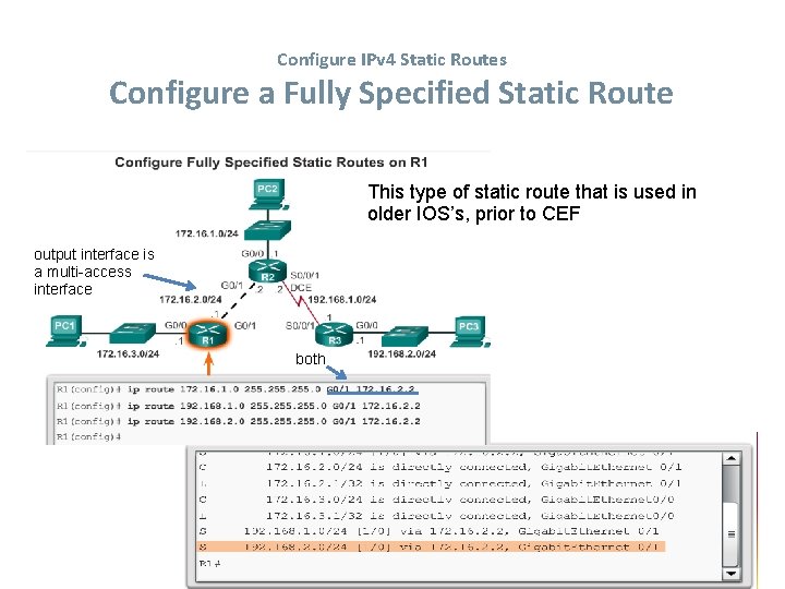 Configure IPv 4 Static Routes Configure a Fully Specified Static Route This type of