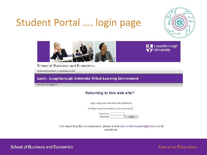 Student Portal …. login page 37 