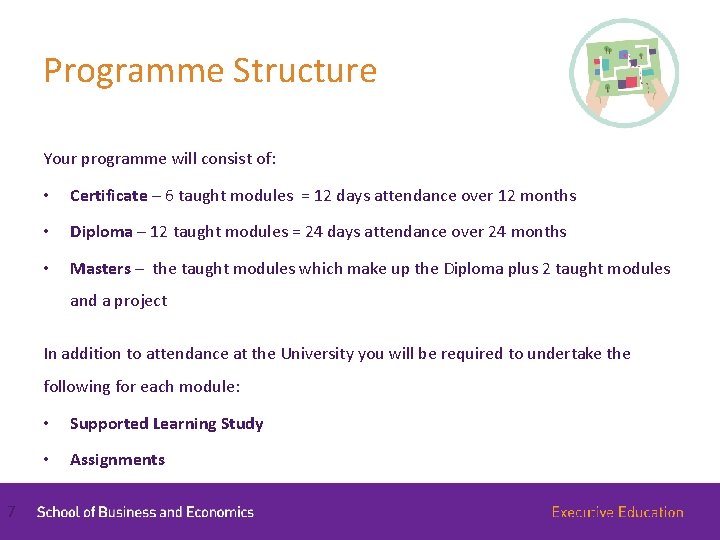 Programme Structure Your programme will consist of: • Certificate – 6 taught modules =