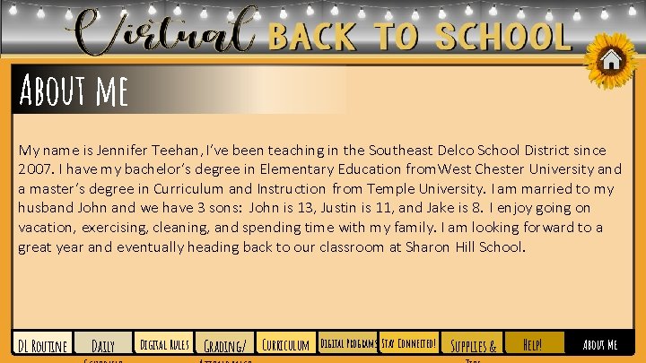 About me My name is Jennifer Teehan, I’ve been teaching in the Southeast Delco