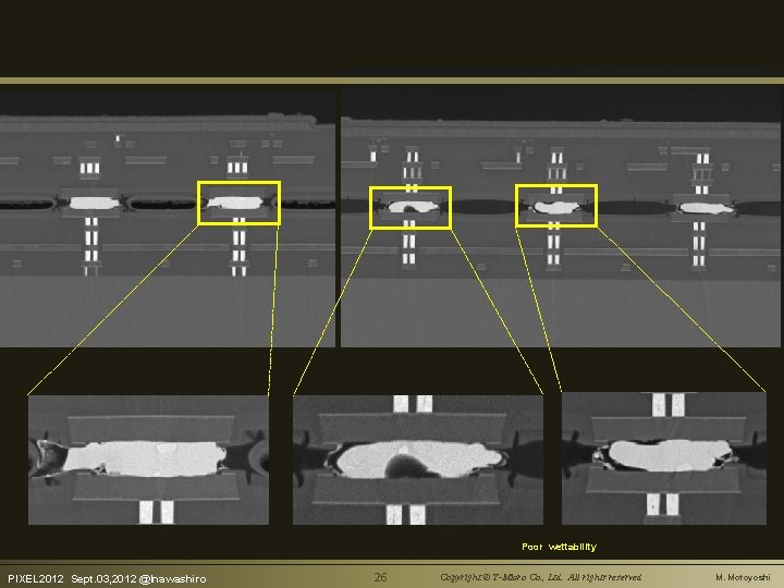 Poor wettability PIXEL 2012　Sept. 03, 2012 @Inawashiro 26 Copyright © T-Micro Co. , Ltd.