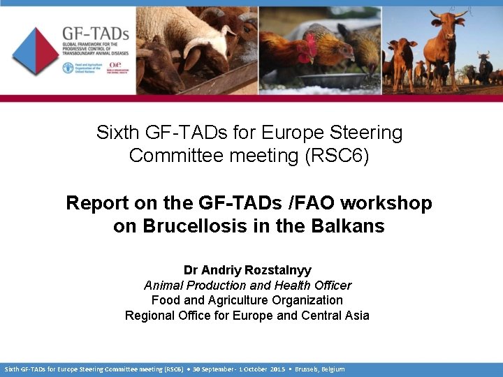Sixth GF-TADs for Europe Steering Committee meeting (RSC 6) Report on the GF-TADs /FAO