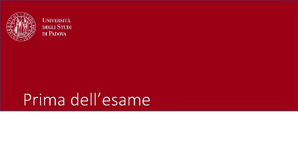 Prima dell’esame 