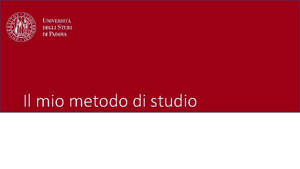 Il mio metodo di studio 