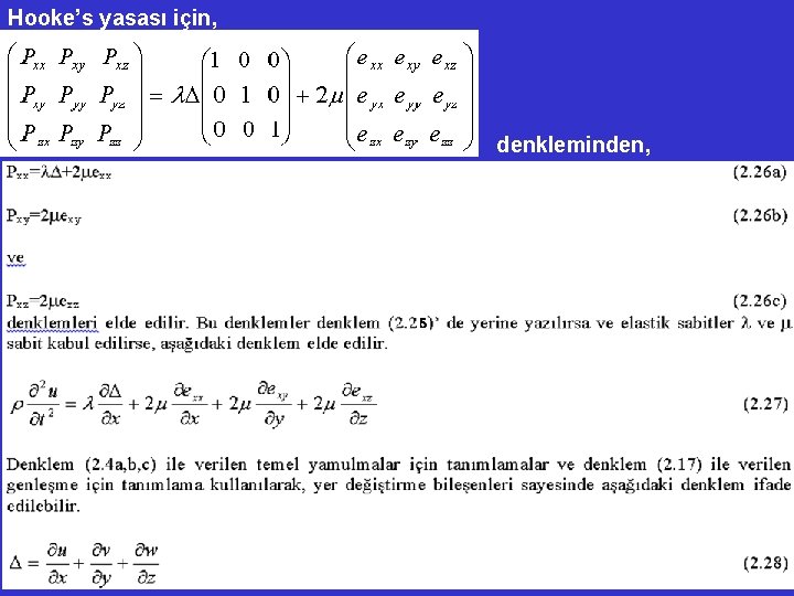 Hooke’s yasası için, denkleminden, 