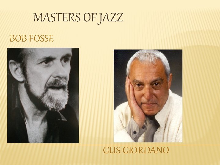 MASTERS OF JAZZ BOB FOSSE GUS GIORDANO 