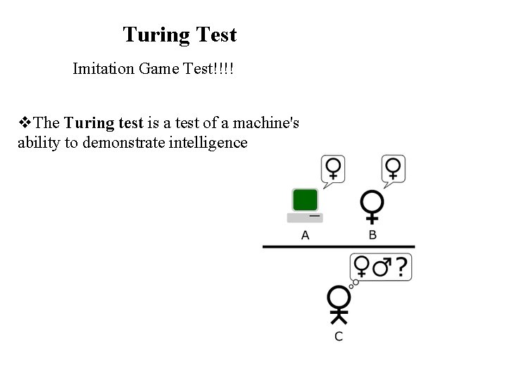 Turing Test Imitation Game Test!!!! v. The Turing test is a test of a