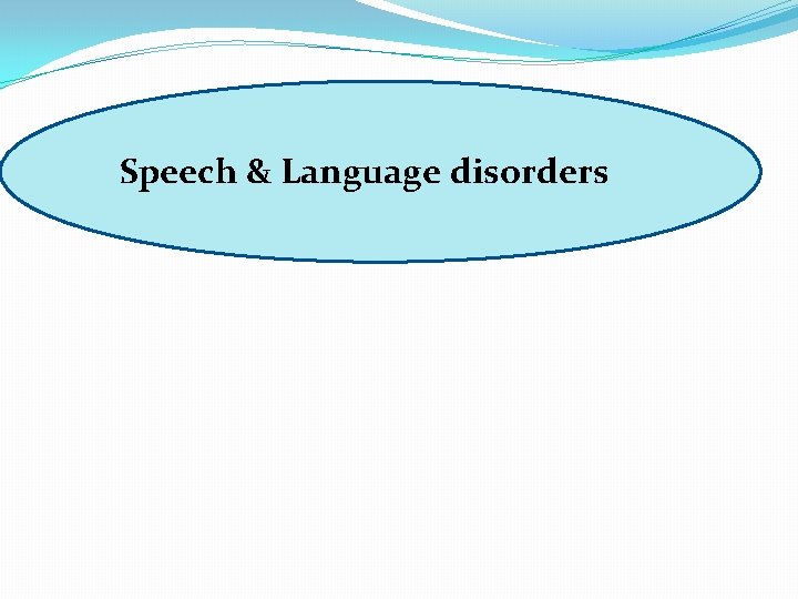speech and language disorders? Speech & Language disorders 