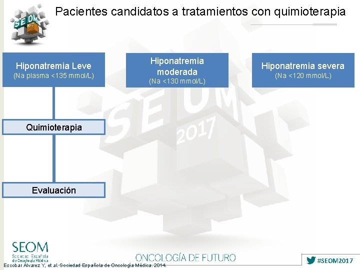 Pacientes candidatos a tratamientos con quimioterapia Hiponatremia Leve (Na plasma <135 mmol/L) Hiponatremia moderada