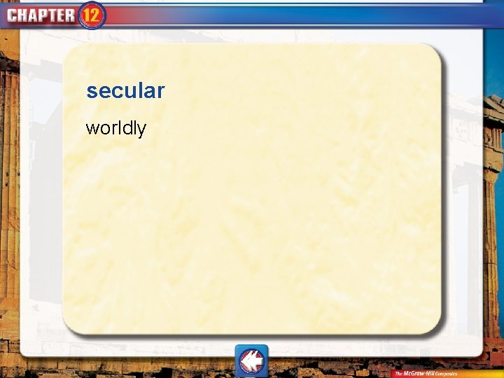 secular worldly 