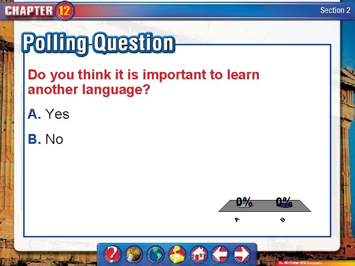 Do you think it is important to learn another language? A. Yes B. No