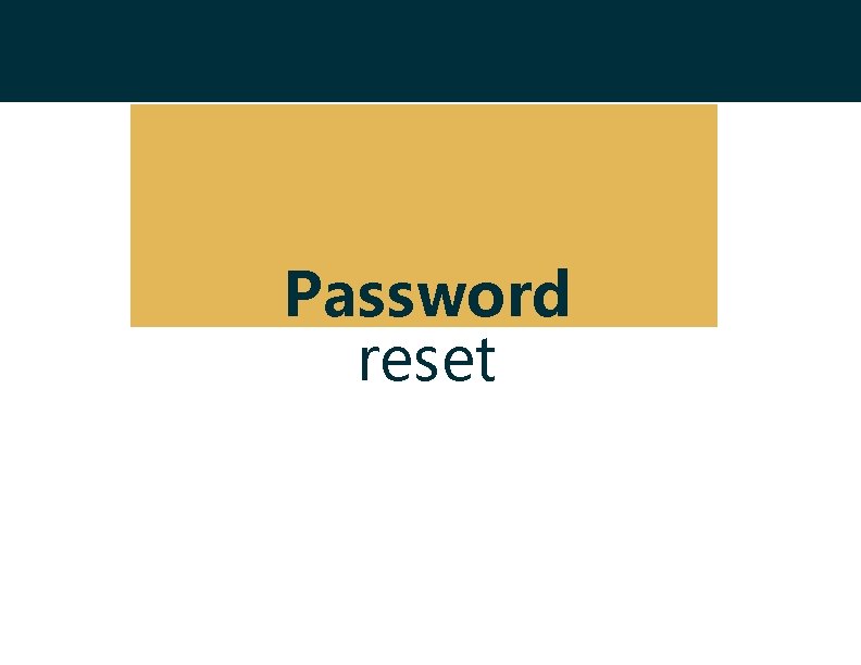 Password reset 