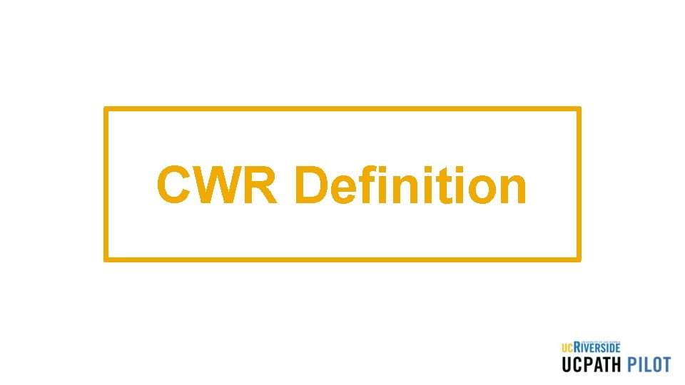 CWR Definition 