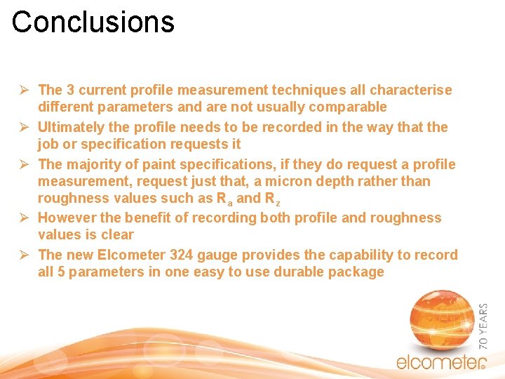 Conclusions Ø The 3 current profile measurement techniques all characterise different parameters and are Conclusions Ø The 3 current profile measurement techniques all characterise different parameters and are