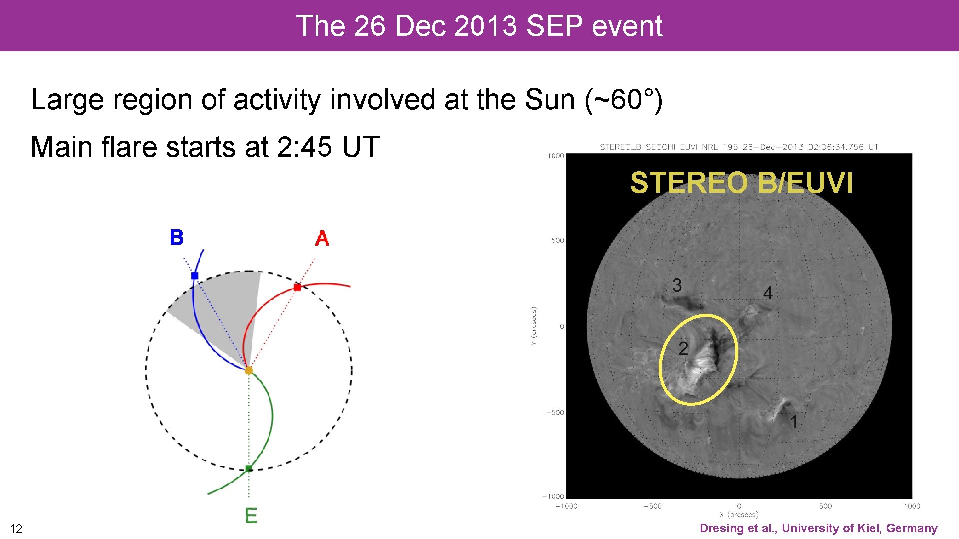 The 26 Dec 2013 SEP event Large region of activity involved at the Sun The 26 Dec 2013 SEP event Large region of activity involved at the Sun