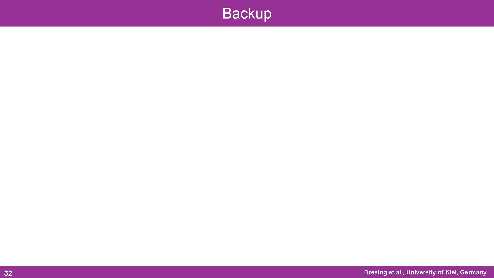 Backup 32 Dresing et al. , University of Kiel, Germany Backup 32 Dresing et al. , University of Kiel, Germany