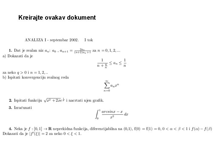 Kreirajte ovakav dokument Kreirajte ovakav dokument