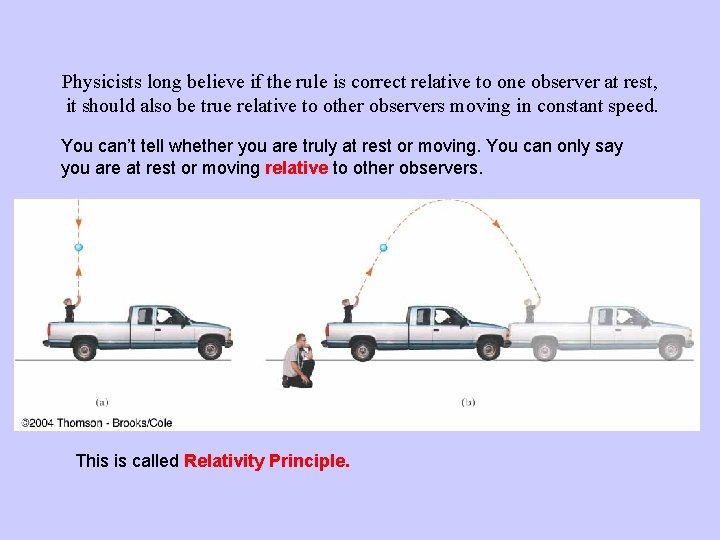 Physicists long believe if the rule is correct relative to one observer at rest,